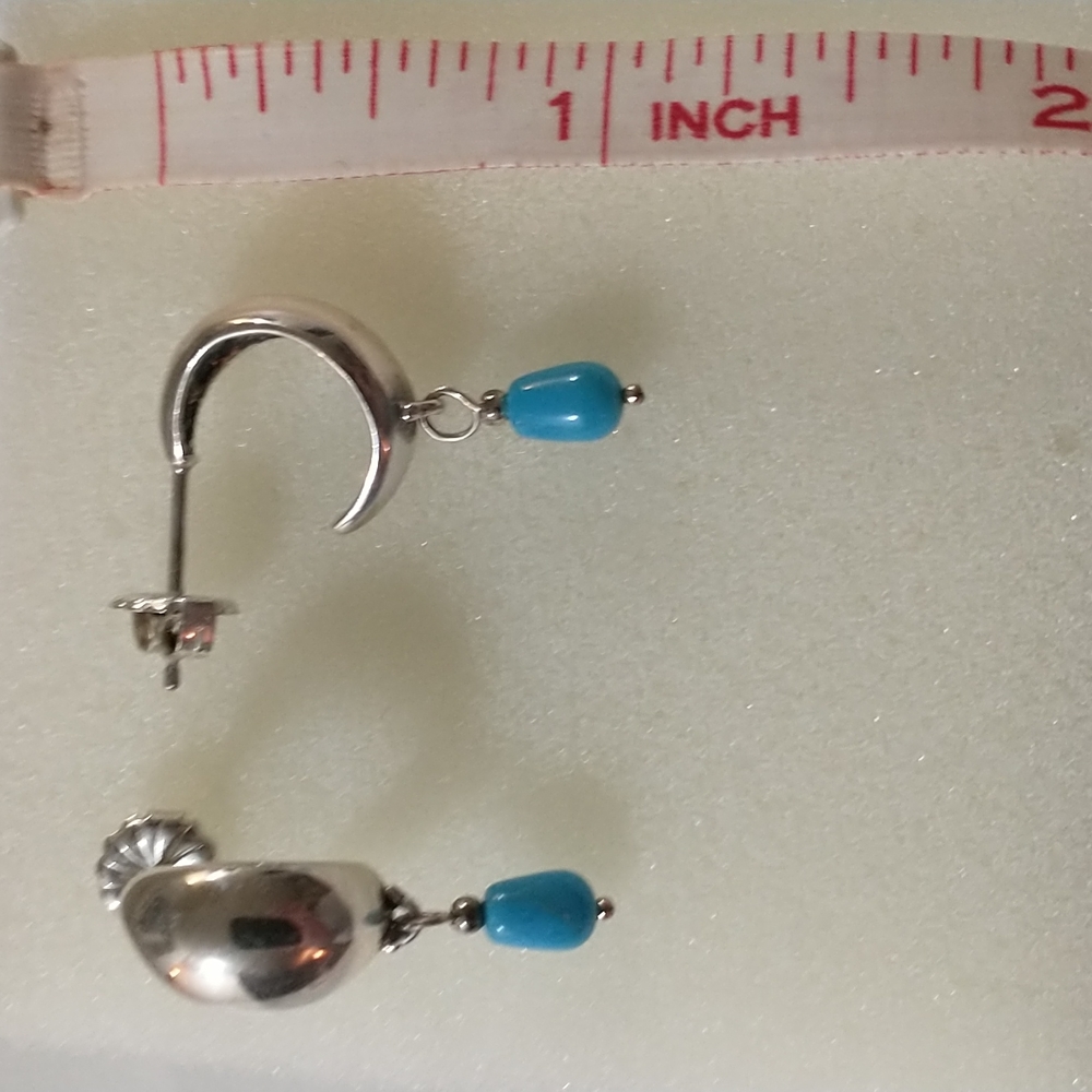 Blue Turquoise Drop Earrings